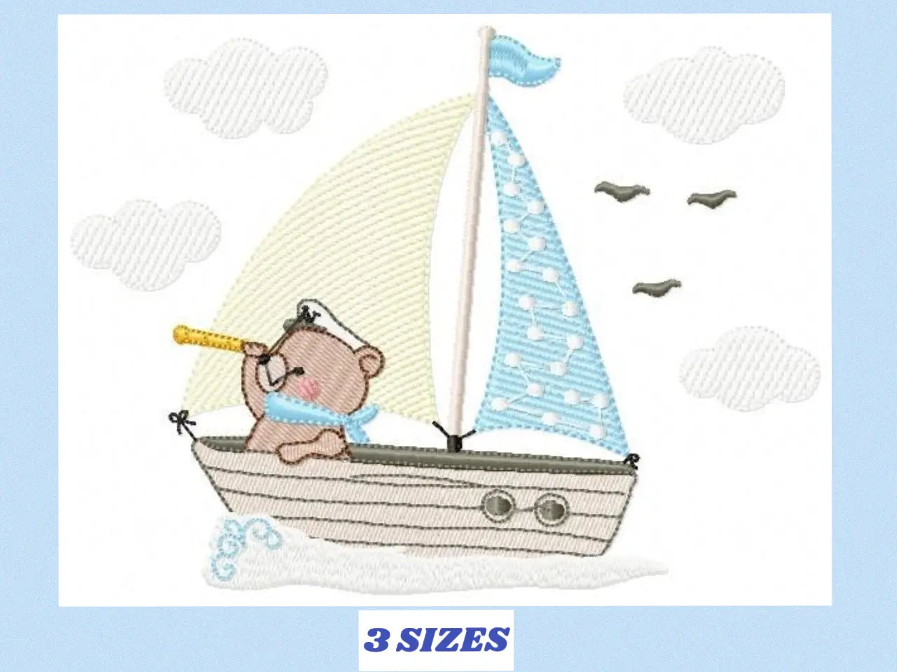 Sailor Bear embroidery design machine embroidery pattern Marcia Embroidery
