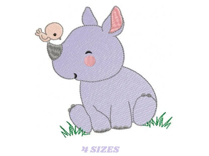 Rhino embroidery design - Animal embroidery designs machine embroidery pattern - wildlife embroidery file rhino design - boy embroidery file Marcia Embroidery
