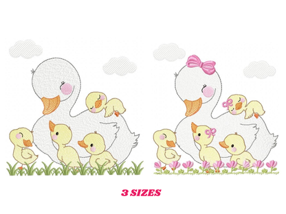 Mama Duck embroidery design - Animal embroidery designs machine embroidery pattern - boy embroidery file - baby girl embroidery instant download