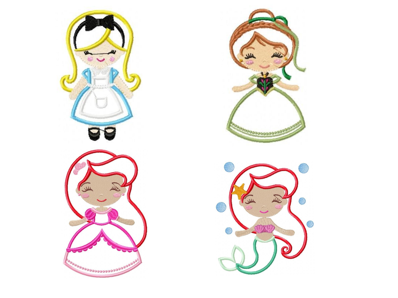 Disney Princess machine embroidery design