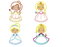 Laden Sie das Bild in den Galerie-Viewer, Disney Princess embroidery design machine embroidery pattern - Alice, Ariel, Belle, Cinderella, Elza, Anna, Jasmine, Merida
