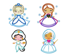 Disney Princess embroidery design machine embroidery pattern - Alice, Ariel, Belle, Cinderella, Elza, Anna, Jasmine, Merida