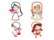 Load image into Gallery viewer, Disney Princess embroidery design machine embroidery pattern - Alice, Ariel, Belle, Cinderella, Elza, Anna, Jasmine, Merida

