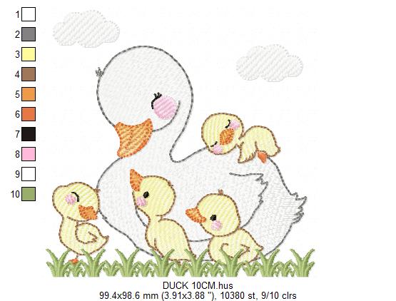 Mama Duck embroidery design - Animal embroidery designs machine embroidery pattern - boy embroidery file - baby girl embroidery instant download