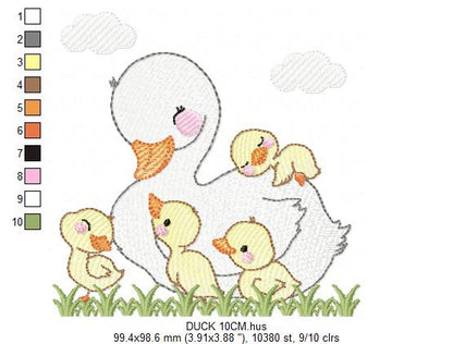 Mama Duck embroidery design - Animal embroidery designs machine embroidery pattern - boy embroidery file - baby girl embroidery instant download