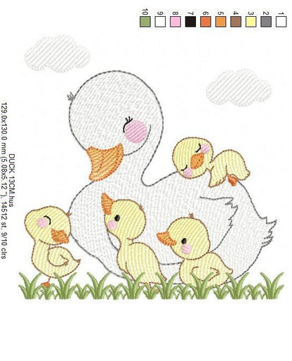 Mama Duck embroidery design - Animal embroidery designs machine embroidery pattern - boy embroidery file - baby girl embroidery instant download