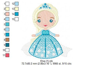 Elsa embroidery design machine embroidery pattern - Disney Princess