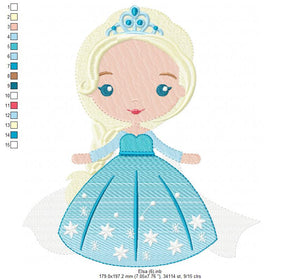 Elsa embroidery design machine embroidery pattern - Disney Princess