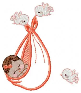 Birds with babies embroidery design machine embroidery pattern Marcia Embroidery
