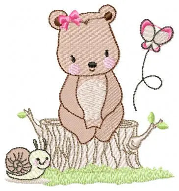 Bear embroidery design machine embroidery pattern Marcia Embroidery