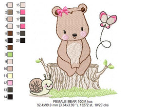 Bear embroidery design machine embroidery pattern