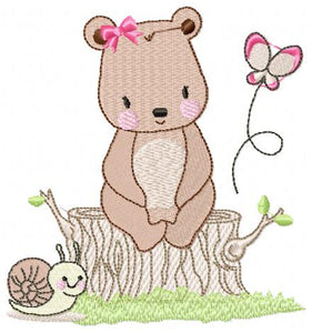 Bear embroidery design machine embroidery pattern