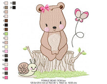 Load image into Gallery viewer, Bear embroidery design machine embroidery pattern
