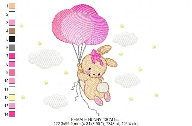 Bunny - Rabbit embroidery design machine embroidery pattern Marcia Embroidery
