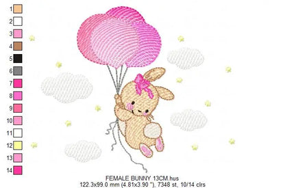 Bunny - Rabbit embroidery design machine embroidery pattern Marcia Embroidery