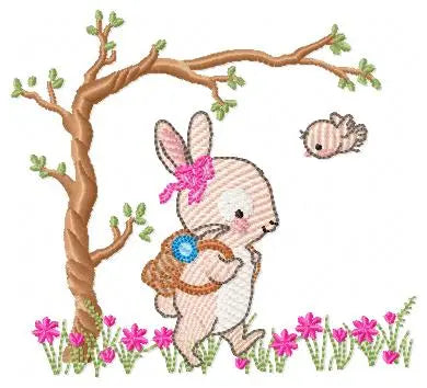 Bunny embroidery design Rabbit embroidery designs machine embroidery pattern baby embroidery file nursery embroidery rabbit with tree design Marcia Embroidery
