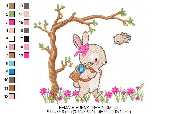 Bunny embroidery design Rabbit embroidery designs machine embroidery pattern baby embroidery file nursery embroidery rabbit with tree design Marcia Embroidery