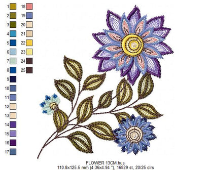 Flowers embroidery designs - Rippled Flower embroidery design machine embroidery pattern - Daisies embroidery file - Daisy embroidery pes