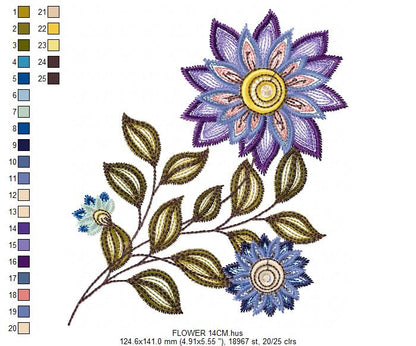 Flowers embroidery designs - Rippled Flower embroidery design machine embroidery pattern - Daisies embroidery file - Daisy embroidery pes