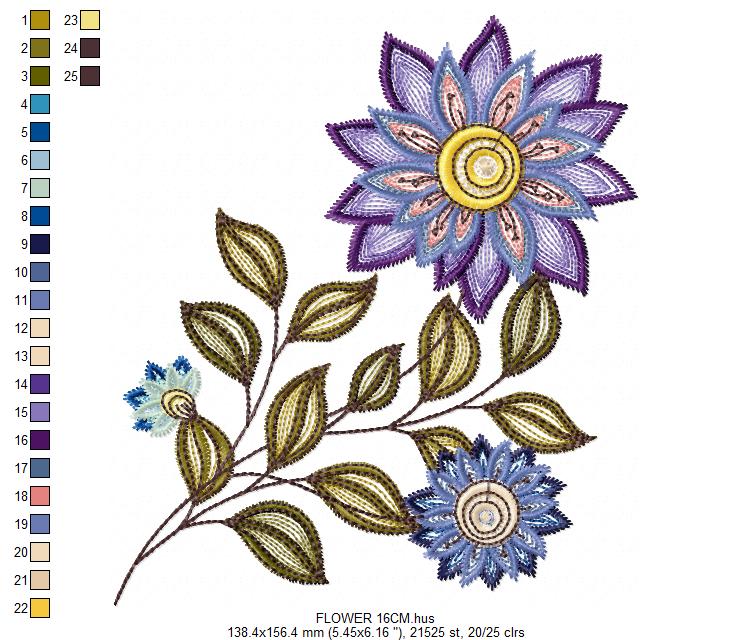 Flowers embroidery designs - Rippled Flower embroidery design machine embroidery pattern - Daisies embroidery file - Daisy embroidery pes