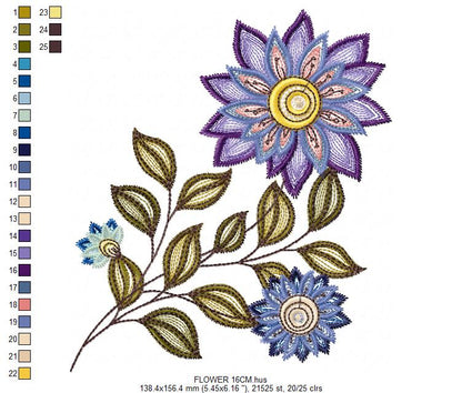 Flowers embroidery designs - Rippled Flower embroidery design machine embroidery pattern - Daisies embroidery file - Daisy embroidery pes