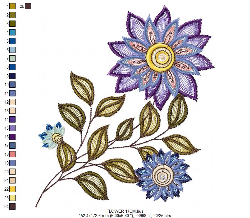 Flowers embroidery designs - Rippled Flower embroidery design machine embroidery pattern - Daisies embroidery file - Daisy embroidery pes