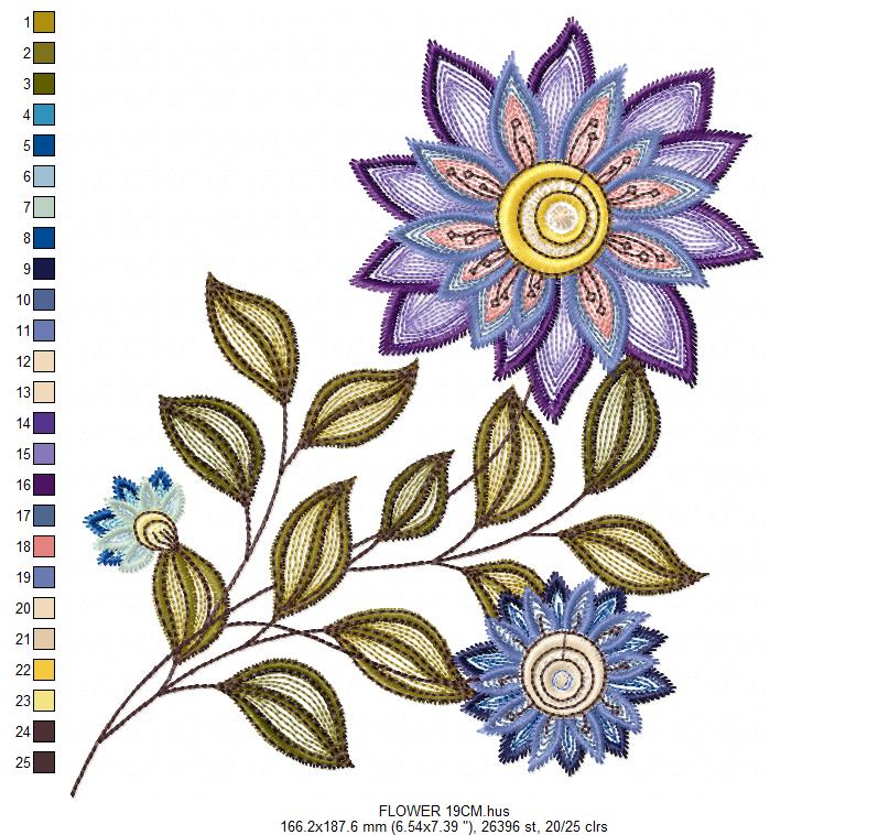 Flowers embroidery designs - Rippled Flower embroidery design machine embroidery pattern - Daisies embroidery file - Daisy embroidery pes