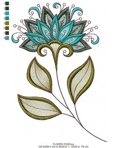 Flowers embroidery designs - Rippled Flower embroidery design machine –  Marcia Embroidery