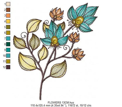 Flowers embroidery designs - Rippled Flower embroidery design machine embroidery pattern - Lily embroidery file - floral embroidery Lillies Marcia Embroidery