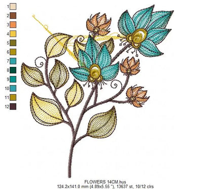 Flowers embroidery designs - Rippled Flower embroidery design machine embroidery pattern - Lily embroidery file - floral embroidery Lillies Marcia Embroidery