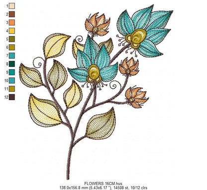 Flowers embroidery designs - Rippled Flower embroidery design machine embroidery pattern - Lily embroidery file - floral embroidery Lillies Marcia Embroidery