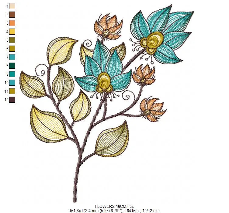 Flowers embroidery designs - Rippled Flower embroidery design machine embroidery pattern - Lily embroidery file - floral embroidery Lillies Marcia Embroidery