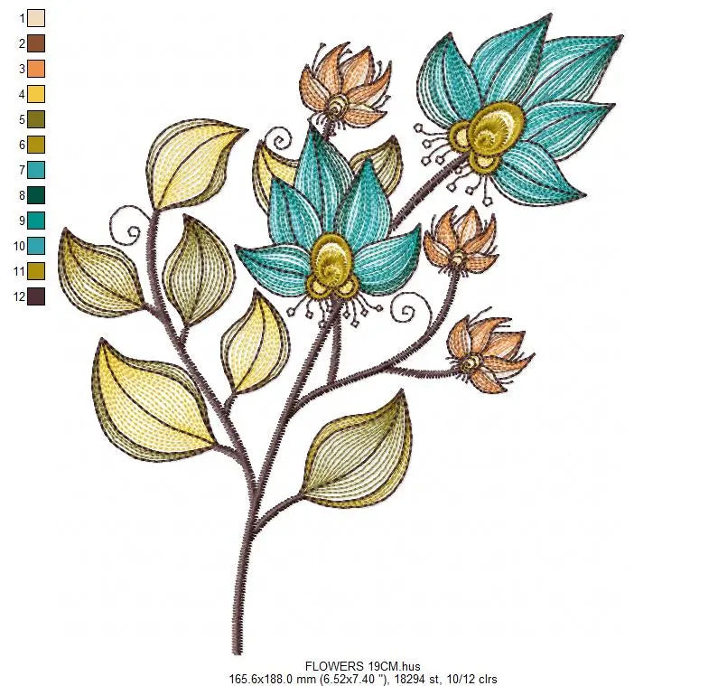 Flowers embroidery designs - Rippled Flower embroidery design machine embroidery pattern - Lily embroidery file - floral embroidery Lillies Marcia Embroidery