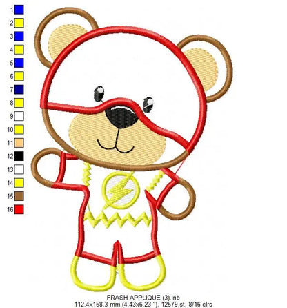 Hero Bear embroidery design machine embroidery pattern - Superman, Captain America, Spiderman, Batman, Green Lantern, Thor,  Flash,  Marvel Marcia Embroidery