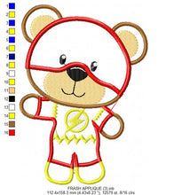 Cargar imagen en el visor de la galería, Hero Bear embroidery design machine embroidery pattern - Superman, Captain America, Spiderman, Batman, Green Lantern, Thor,  Flash,  Marvel
