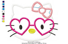 Cargar imagen en el visor de la galería, Hello Kitty with glasses - embroidery design machine embroidery pattern
