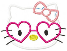 Cargar imagen en el visor de la galería, Hello Kitty with glasses - embroidery design machine embroidery pattern
