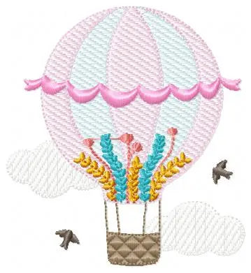 Hot air balloon embroidery design machine embroidery pattern Marcia Embroidery