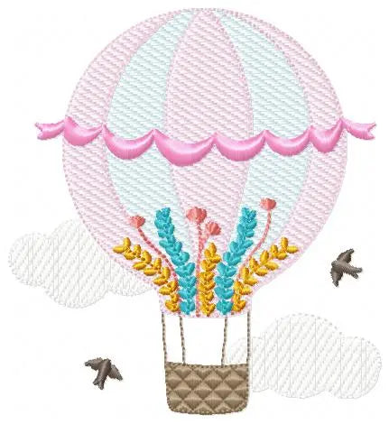 Hot air balloon embroidery design machine embroidery pattern Marcia Embroidery