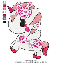 Laden Sie das Bild in den Galerie-Viewer, Hanako Unicorn - Tokidoki embroidery design machine embroidery pattern
