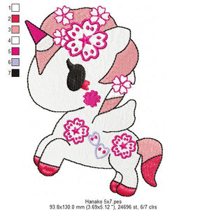 Hanako Unicorn - Tokidoki embroidery design machine embroidery pattern
