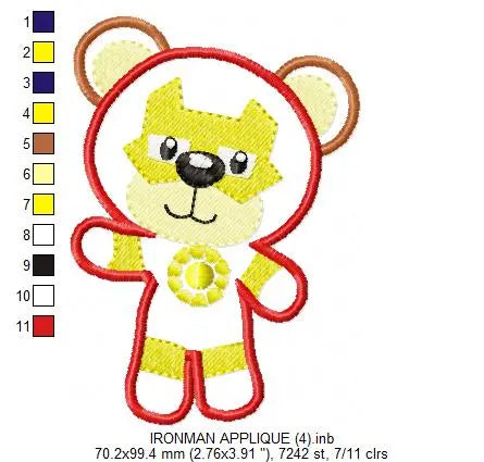 Hero Bear embroidery design machine embroidery pattern - Superman, Captain America, Spiderman, Batman, Green Lantern, Thor,  Flash,  Marvel Marcia Embroidery