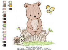 Load image into Gallery viewer, Bear embroidery design machine embroidery pattern
