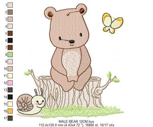 Bear embroidery design machine embroidery pattern