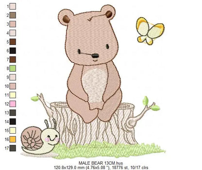 Bear embroidery design machine embroidery pattern Marcia Embroidery