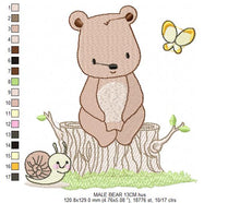 Load image into Gallery viewer, Bear embroidery design machine embroidery pattern
