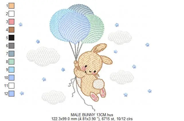Bunny - Rabbit embroidery design machine embroidery pattern Marcia Embroidery