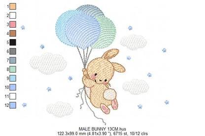 Bunny - Rabbit embroidery design machine embroidery pattern Marcia Embroidery