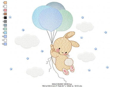 Bunny - Rabbit embroidery design machine embroidery pattern Marcia Embroidery
