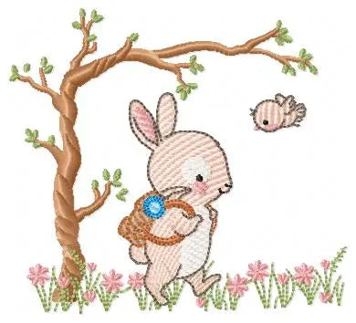 Bunny embroidery design Rabbit embroidery designs machine embroidery pattern baby embroidery file nursery embroidery rabbit with tree design Marcia Embroidery
